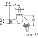 SCHELL Auslaufventil 1/2Zoll, mit Knebelgriff chrom