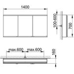 Keuco Spiegelschrank ROYAL MODULAR 2.0 Breite 1400mm Höhe 700mm Tiefe 160mm