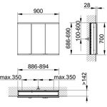 Keuco Spiegelschrank ROYAL MODULAR 2.0 Breite 900mm Höhe 700mm Tiefe 160mm