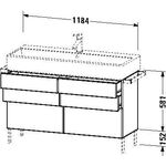 Duravit Waschtischunterbau VERO AIR 581x1184x431mm basalt matt