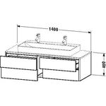 Duravit Waschtischunterbau XSQUARE 400x1400x548mm steingrau seidenmatt