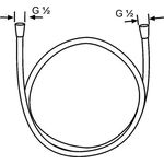 Kludi Brauseschlauch LOGOFLEX DN 15 G 1/2ZollxG 1/2Zollx1250mm chr