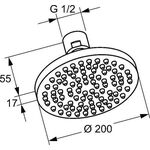 Kludi Tellerkopfbrause A-QA DN 15 d= 200mm chr