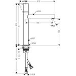 Einhebel-Waschtischmischer AXOR UNO 200 Zerogriff brushed nickel