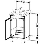 Duravit Waschtischunterbau L-CUBE 447x460x712mm Ans rechts basalt matt