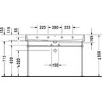 Duravit Waschtisch VERO AIR m ÜL HLB 1200x470mm 3 Hahnlöcher weiß WG