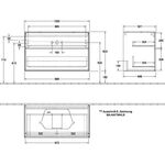 V&B Waschtischunterschrank FINION 1000x603x501mm AP Glas wh ma bl ma lacq.