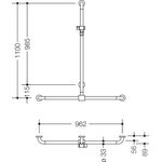 Hewi Duschhandlauf SERIE 801 se 1100mm waagerecht 962mm rubinrot