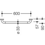 Hewi Haltegriff SERIE 801 90mm tief, d= 33mm Achsmaß 600mm maigrün