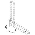 Hewi Stützklappgr. E-Ausführ. SERIE 801 Spültaste 850mm stahlblau