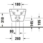 Duravit Wand-Bidet D-NEO m ÜL mit Hahnlochbank 1 Hahnloch weiß