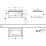 V&B Waschtischunterschrank LEGATO 800x380x500mm m Beleuchtung Glossy White