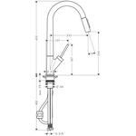 Einhebel-Spültischmischer AXOR STARCK DN 15, mit Ausziehbrause brushed nickel