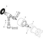 Schlauchans. FIXFIT STOP AXOR CITTERIO DN 15 m Abstellventil u KreGr bru bl chr