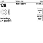 Federring DIN 128 A 10 Federstahl 100 Stück - VPE: 100