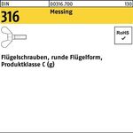 Flügelschraube DIN 316 M12x 30 Messing 10 Stück - VPE: 10