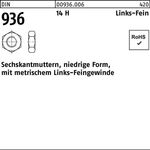 Sechskantmutter DIN 936 links M16x 1,5 -LH 14 H 50 Stück - VPE: 50