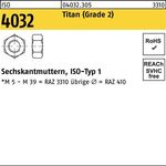 Sechskantmutter ISO 4032 M8 Titan (Grade 2) 50 Stück - VPE: 50