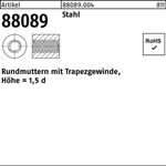 Rundmutter R 88089 Trapezgewinde TR 18x 4 -36 Stahl Höhe=1,5d 1 Stück