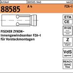 Innengewindeanker R 88585 ZYKON FZA-I 14x 60 M8 I A 4 20 Stück FISCHER - VPE: 20