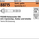 Bolzenanker R 88715 EXA 20/25 Stahl galv.verz./Spreizclip A2 10St. FISCHER - VPE: 10