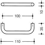 Möbelgriff 548.110B PA 92 grau ma 100mm D.10mm HEWI