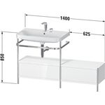 Duravit Waschtischset HAPPY D.2 PLUS 1400x490mm 2 Hahnlöcher weiß seidenmatt