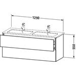 Duravit Waschtischunterbau L-CUBE 1290x481mm 2 Schubk we hgl La ES NB Mi.