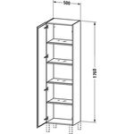 Duravit Hochschrank L-CUBE 500x363x1760mm Ans links weiß supermatt