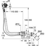 Grohe Wafü/Ab-/Überlaufgrt. TALENTOFILL f Körperformbadewannen