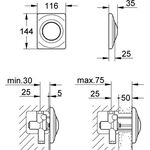 Grohe Abdeckplatte SURF 116x144mm f Urinal chr