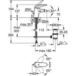 Grohe Einhand-Bidetbatterie EUROSTYLE 1/2Zoll chr