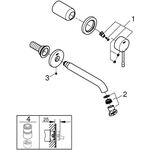 Grohe 2-Loch-Waschtischbatterie ESSENCE Ausladung 183mm hard graphite