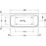 Duravit Whirlwanne QATEGO 180x80 m 2 RS Air-System weiß matt