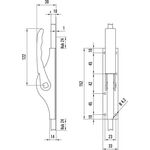 Tortreibriegel PLANO 10mm Schlaufenanzahl 2 STA hell verz.DENI