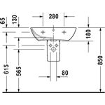 Duravit Waschtisch ME by Starck m ÜL m HLB 600x460mm 1 HL we seidenmatt