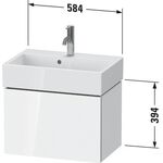 Duravit Waschtischunterbau L-CUBE 584x391mm 1 Ausz. we s-matt ES NB mitte