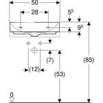 Geberit Aufsatzwaschtisch ONE weiß, mit Hahnloch 500x400mm