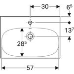 Geberit Waschtisch ACANTO 600x422mm mit Hahnloch mit Überlauf weiß