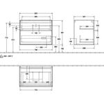 V&B Waschtischunterschrank FINION 800x603x501mm AP Glas wh ma bl ma lacq.