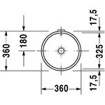 Duravit Einbauwaschtisch ARCHITEC m ÜL o HLB d= 325mm ohne Hahnloch weiß