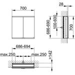 Keuco Spiegelschrank ROYAL MODULAR 2.0 Breite 700mm Höhe 700mm Tiefe 160mm