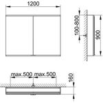 Keuco Spiegelschrank ROYAL MODULAR 2.0 Breite 1200mm Höhe 900mm Tiefe 160mm