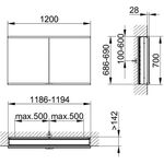 Keuco Spiegelschrank ROYAL MODULAR 2.0 Breite 1200mm Höhe 700mm Tiefe 160mm