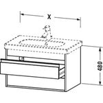 Duravit Waschtischunterbau KETHO 465x800x480mm betongrau matt