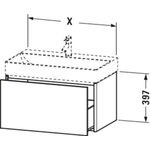 Duravit Waschtischunterbau XSQUARE 397x584x460mm aubergine seidenmatt