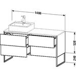 Duravit Waschtischunterbau XSQUARE 778x1400x548mm Be re fla grey seidenmatt