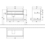 V&B Waschtischunterschrank VENTICELLO 953x590x502mm Griff white Glossy White