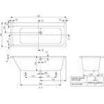 V&B Whirlpoolsystem SUBWAY m BW R-eck 160x70 Tech. Pos 2 we