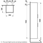 Laufen Hochschrank BASE FÜR PRO S 1650x350x336mm Scharn. rechts Ulme hell